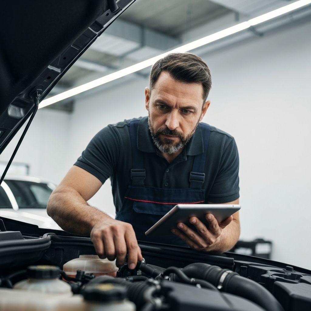 Professional mechanic at work