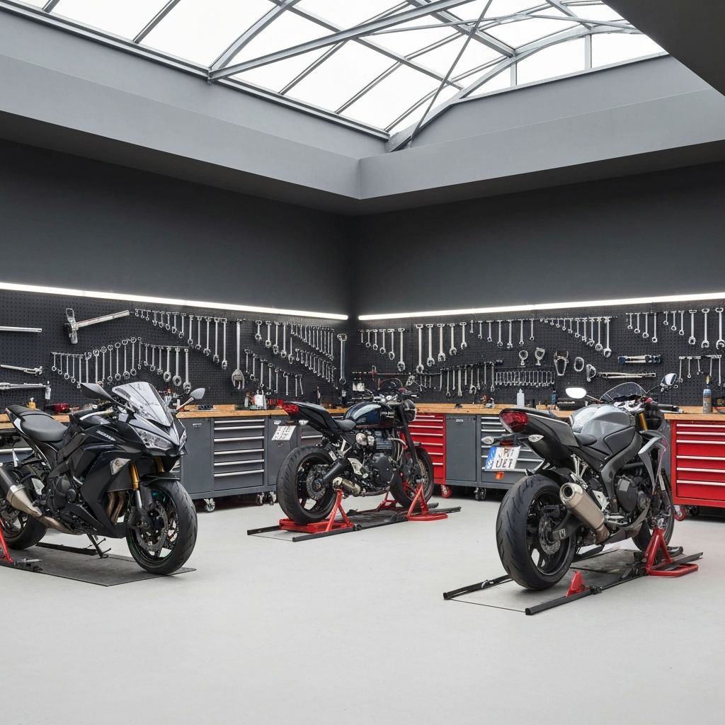 Motorcycle service bay